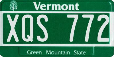 VT license plate XQS772