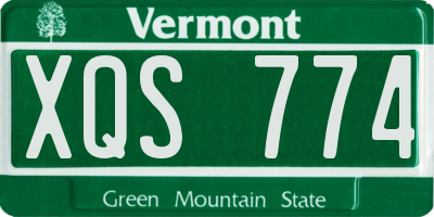 VT license plate XQS774