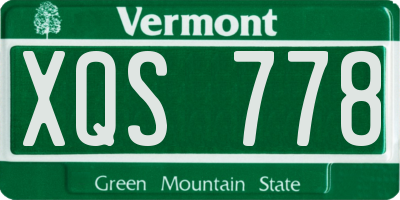 VT license plate XQS778