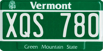 VT license plate XQS780