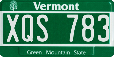 VT license plate XQS783