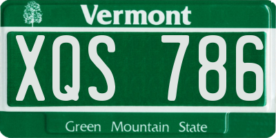 VT license plate XQS786