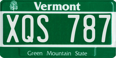 VT license plate XQS787