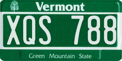 VT license plate XQS788