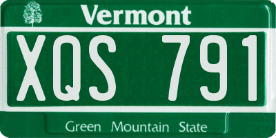 VT license plate XQS791