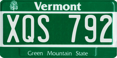 VT license plate XQS792