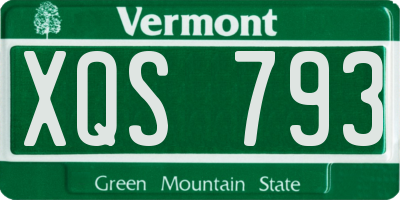 VT license plate XQS793