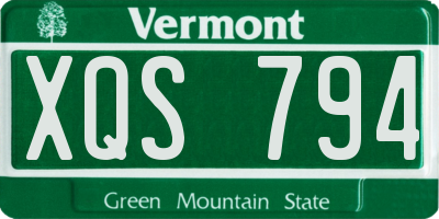 VT license plate XQS794