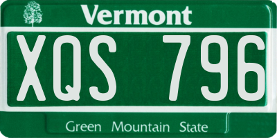 VT license plate XQS796
