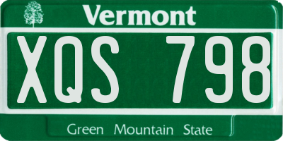 VT license plate XQS798