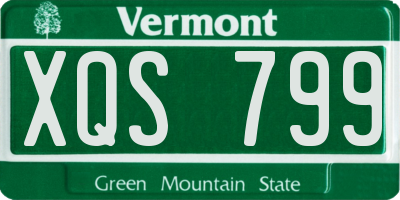 VT license plate XQS799