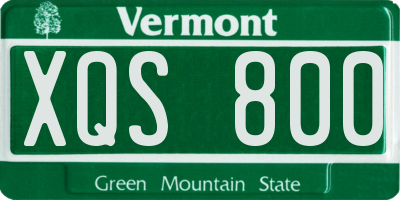 VT license plate XQS800