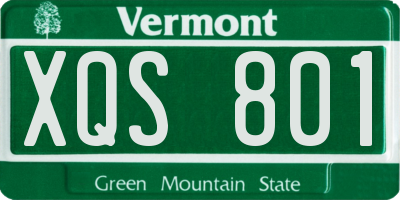 VT license plate XQS801