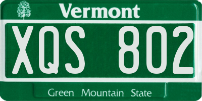 VT license plate XQS802