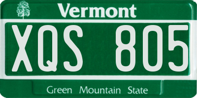 VT license plate XQS805