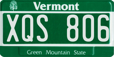 VT license plate XQS806