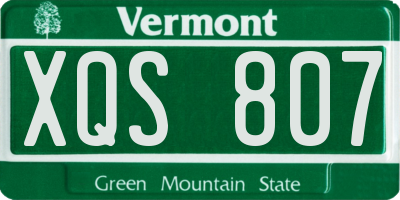 VT license plate XQS807