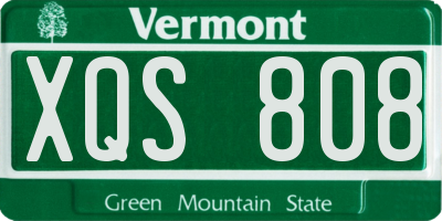 VT license plate XQS808