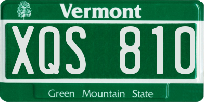 VT license plate XQS810