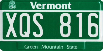 VT license plate XQS816