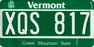 VT license plate XQS817