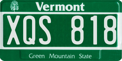VT license plate XQS818