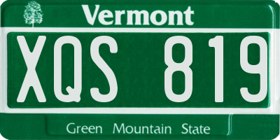 VT license plate XQS819