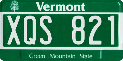 VT license plate XQS821