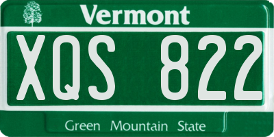 VT license plate XQS822