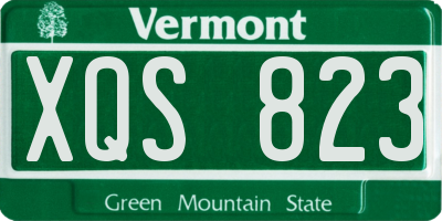 VT license plate XQS823
