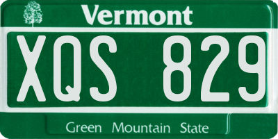 VT license plate XQS829