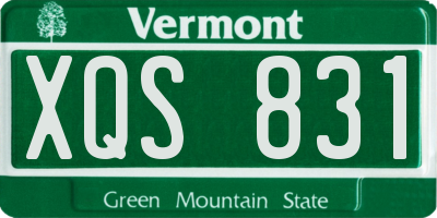 VT license plate XQS831