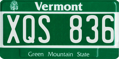 VT license plate XQS836