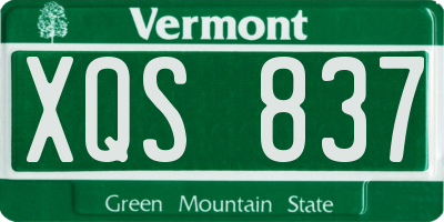 VT license plate XQS837