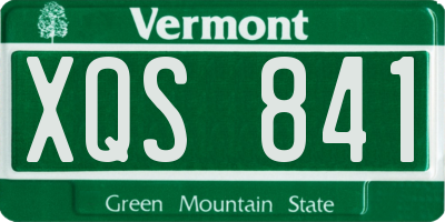 VT license plate XQS841