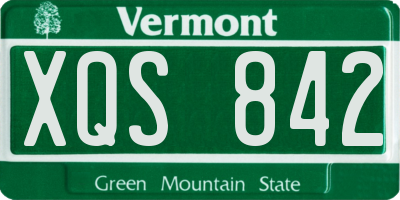VT license plate XQS842