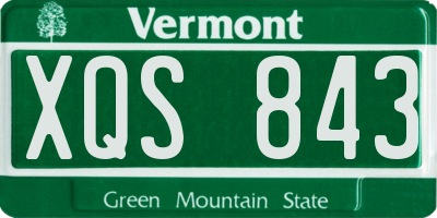 VT license plate XQS843
