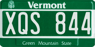 VT license plate XQS844