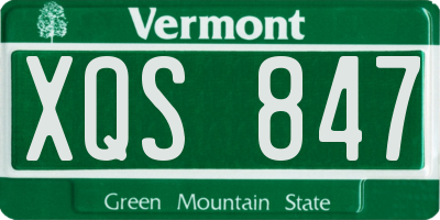 VT license plate XQS847