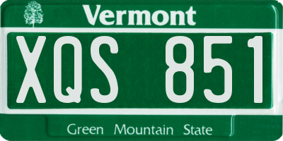 VT license plate XQS851