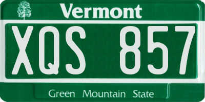 VT license plate XQS857