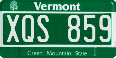 VT license plate XQS859