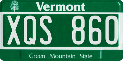 VT license plate XQS860