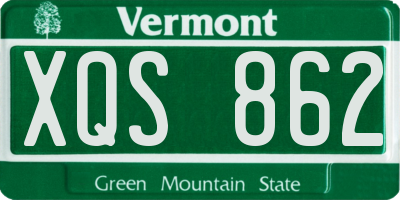 VT license plate XQS862