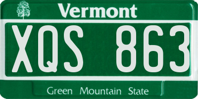 VT license plate XQS863