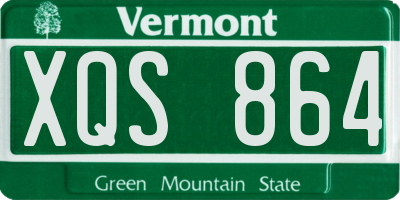 VT license plate XQS864