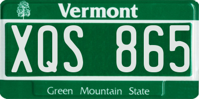 VT license plate XQS865