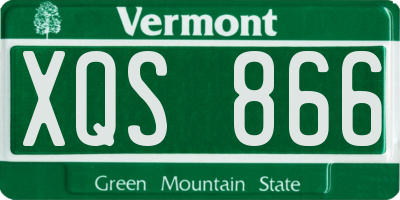 VT license plate XQS866