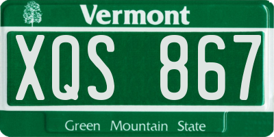 VT license plate XQS867