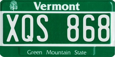 VT license plate XQS868